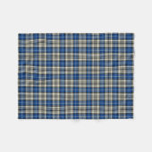 Napier Clan Royal Blue, Black and White Tartan Fleecedecke (Vorderseite (Horizontal))