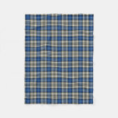 Napier Clan Royal Blue, Black and White Tartan Fleecedecke (Vorderseite)