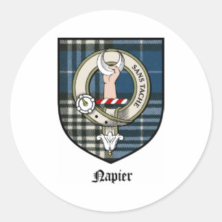 Napier Clan Wappen Abzeichen Tartan Runder Aufkleber