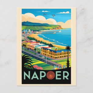 Napier Neuseeland Retro-Reiseposter-Kunst Feiertagspostkarte