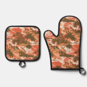 Napili Bay Hawaiian Island Landschaftlich Coral Ofenhandschuh & Topflappen-Set (Vorderseite)