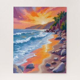 Napili Bay Sunset Maui Hawaii Painting Puzzle