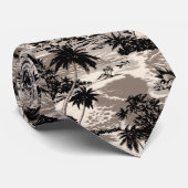 Napili Bay Tropical Hawaiian Taupe und Black Krawatte (Gerollt)