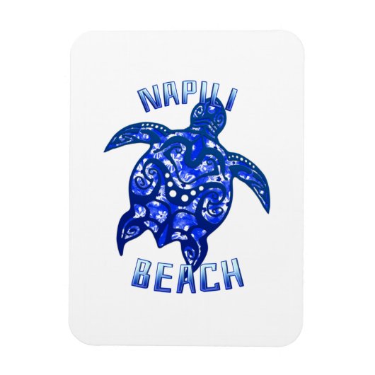 Napili Beach Hawaii Vacation Tribal Turtle Magnet (Vertikal)