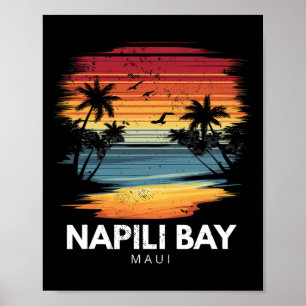 Napili Y Maui Surfbrett Surfen Vintage Poster