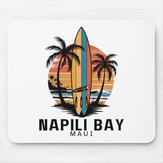 Napili Y Maui Surfen Surfer Mousepad (Vorne)