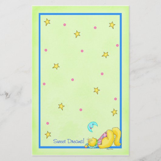 Naping Cat Stationery "Sweet Dreams" Briefpapier (Vorderseite)