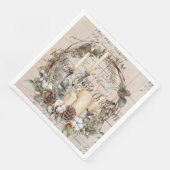 Napkin Abendessen Set (50) Vintages Thema Weihnach Serviette (Ecke)