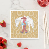 Napkin Cowboy und Horse Brown Serviette (Beispiel)