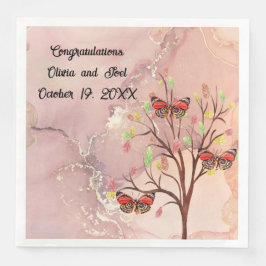 Napkin Design für Hochzeit im Herbst mit Schmetter Serviette