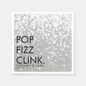 Napkin - funkelnder Pop Fizz Clink Silver Serviette (Vorderseite)