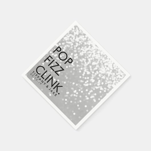 Napkin - funkelnder Pop Fizz Clink Silver Serviette (Ecke)