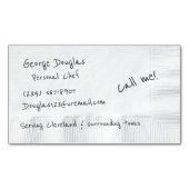 Napkin-Hintergrund Magnetische Visitenkarte (Vorderseite)