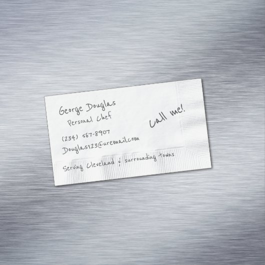 Napkin-Hintergrund Magnetische Visitenkarte (Beispiel)