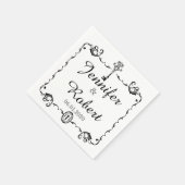 Napkin-Hochzeit mit schwarzem und weißem Schlüssel Serviette (Ecke)