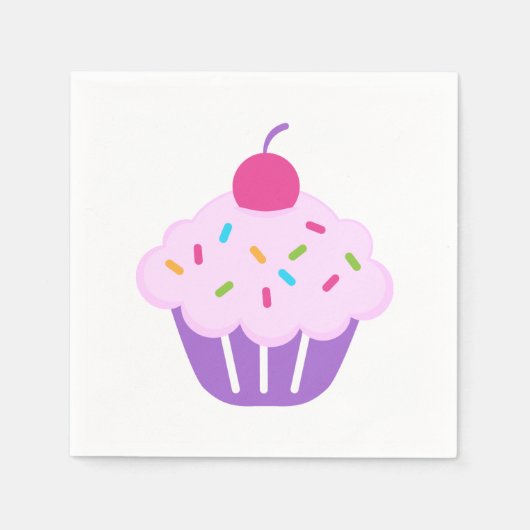 Napkin/Lila Cupcake Serviette (Vorderseite)