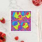 Napkin mit klobigem Design mehrfarbig Serviette (Beispiel)