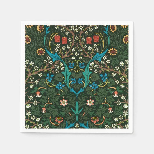 NAPKIN MIT WILLIAM MORRIS "TULIPS" DESIGN SERVIETTE (Vorderseite)