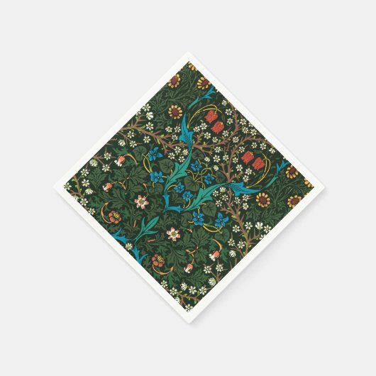 NAPKIN MIT WILLIAM MORRIS "TULIPS" DESIGN SERVIETTE (Ecke)