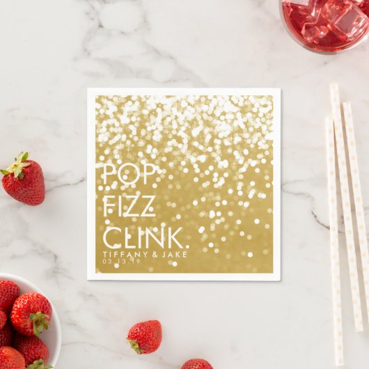 Napkin - Pop Fizz Clink Gold Serviette (Beispiel)