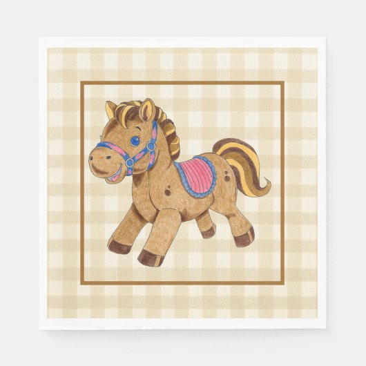 Napkin Toy Horse Serviette (Vorderseite)