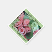 Napkin Wedding Reception personalisieren rosa Rose Serviette (Ecke)