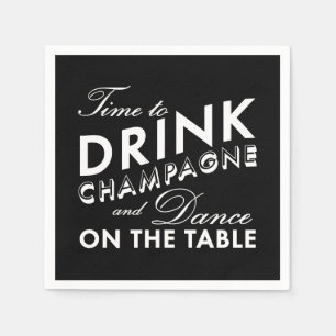 Napkin - Zeit, Champagner zu trinken Serviette