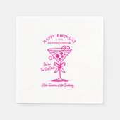 Napkins 60. Geburtstag Pink Martini Serviette (Vorderseite)