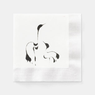 Napkins "Cranes", Weißer Cocktail Serviette