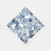 Napkins Design der Küste in Blau und Weiß-Muscheln Serviette (Ecke)