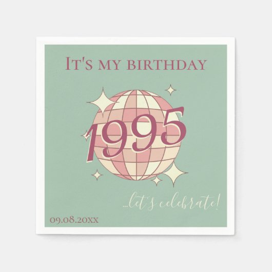 Napkins geboren 1995 Tischdekoration zum 30. Serviette (Vorderseite)