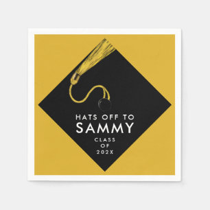 Napkins: Gold und Black Graduation Party Serviette