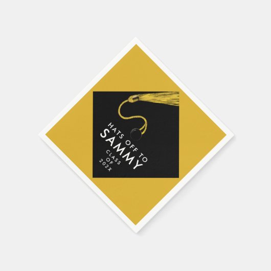 Napkins: Gold und Black Graduation Party Serviette (Ecke)