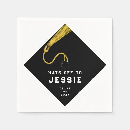 Napkins: Gold und Black Graduation Party Serviette (Vorderseite)