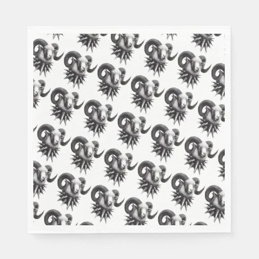 Napkins gotische Ziegenkunst der dunklen Kunst Serviette (Vorderseite)