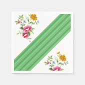 Napkins, Grüne und Weiße Flora Serviette (Vorderseite)