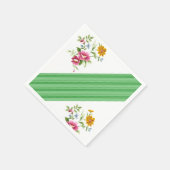 Napkins, Grüne und Weiße Flora Serviette (Ecke)