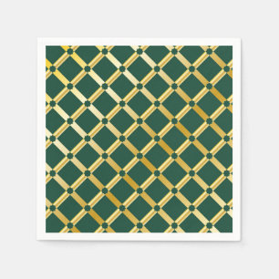 Napkins: Grünes und goldfarbenes, arabisch inspiri Serviette