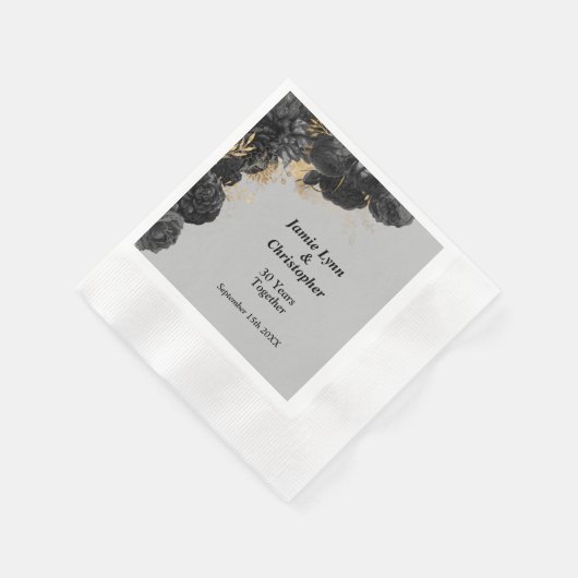Napkins-Hochzeit von Schwarzer Flora Serviette (Ecke)
