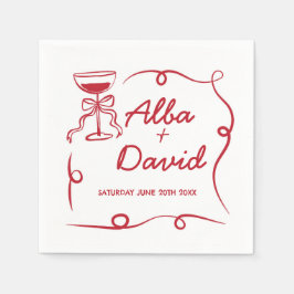 Napkins Hochzeitsnamen Whimsical Hand Drawn Serviette