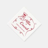 Napkins Hochzeitsnamen Whimsical Hand Drawn Serviette (Ecke)