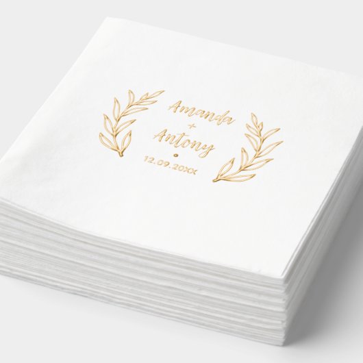 Napkins im Retro-Blumenstil gestempelt. Servietten Mit Folie (Ausschnitt)