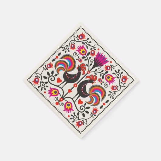 Napkins mit Hahn Serviette (Ecke)