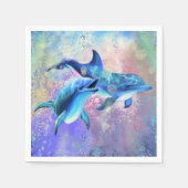 Napkins mit Happy Dolphin Couple - Malerei Serviette (Vorderseite)