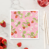 Napkins Mittagessen Rosa Erdbeeren Serviette (Beispiel)
