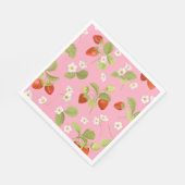 Napkins Mittagessen Rosa Erdbeeren Serviette (Ecke)