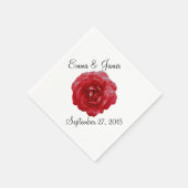 Napkins - Papier - Rote Rote Rose Serviette (Ecke)