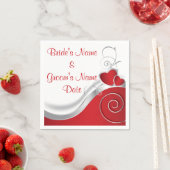 Napkins - Papier - Silberfärberei am roten Herzen Serviette (Beispiel)