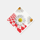 Napkins, rot kariert, weißer Daisy, floral Serviette (Ecke)