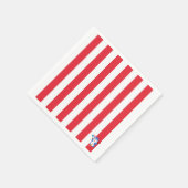 Napkins, Rot und Weiß Stripppinguin Serviette (Ecke)